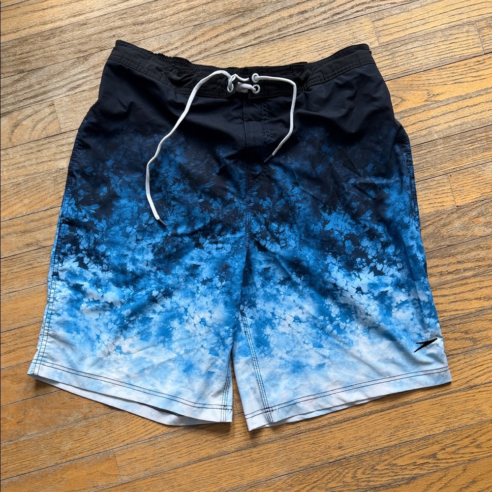 Speedo Black and Blue Board Shorts